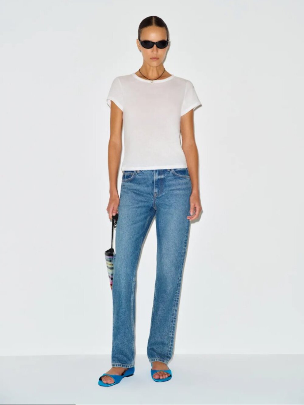 Reformation Mas Slim Tee, White - Size M